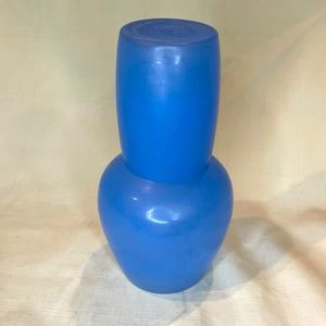 Bedside Blue Satin Opaque Tumble-Up/Carafe and Glass Set